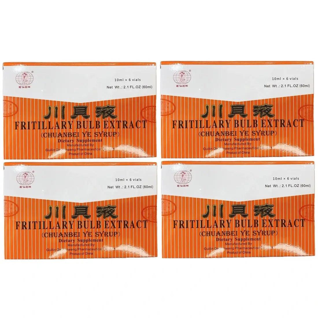 4 Boxes of Fritillary Bulb Extract (Sweet) Oral Liquid (Chuanbei Ye Syrup)  6 Vials