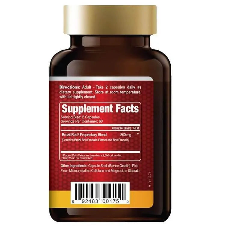 5 Bottles Brazil Red Bee Propolis (120 Capsules) + 1 Free Bottle - Buy at New Green Nutrition