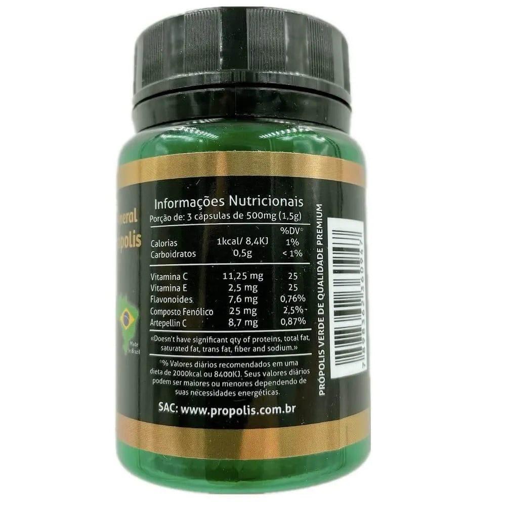 6 Bottles Wax Green Bee Propolis 500mg (60 Capsules) - Buy at New Green Nutrition