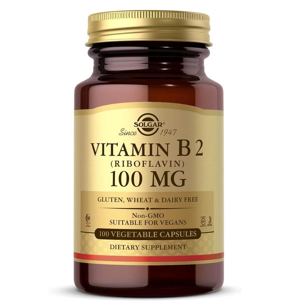 Solgar Vitamin B2 100 mg (100 Vegetable Capsules) - Buy at New Green Nutrition