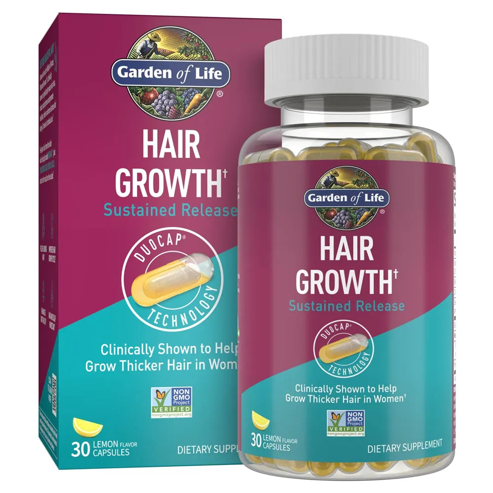 Garden of Life Hair Growth (30 Lemon Flavor Capsules) - Buy at New Green Nutrition