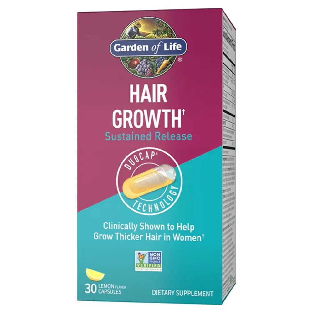 Garden of Life Hair Growth (30 Lemon Flavor Capsules) - Buy at New Green Nutrition