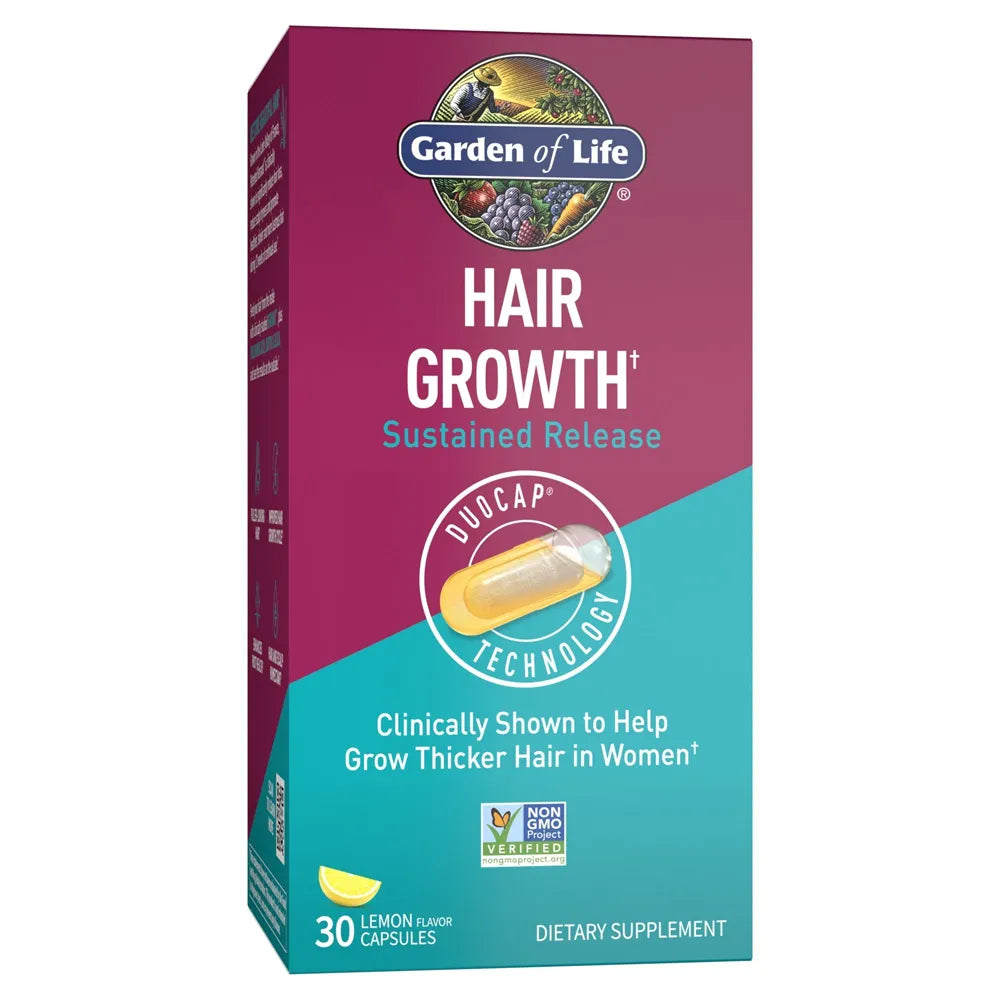 Garden of Life Hair Growth (30 Lemon Flavor Capsules) - Buy at New Green Nutrition