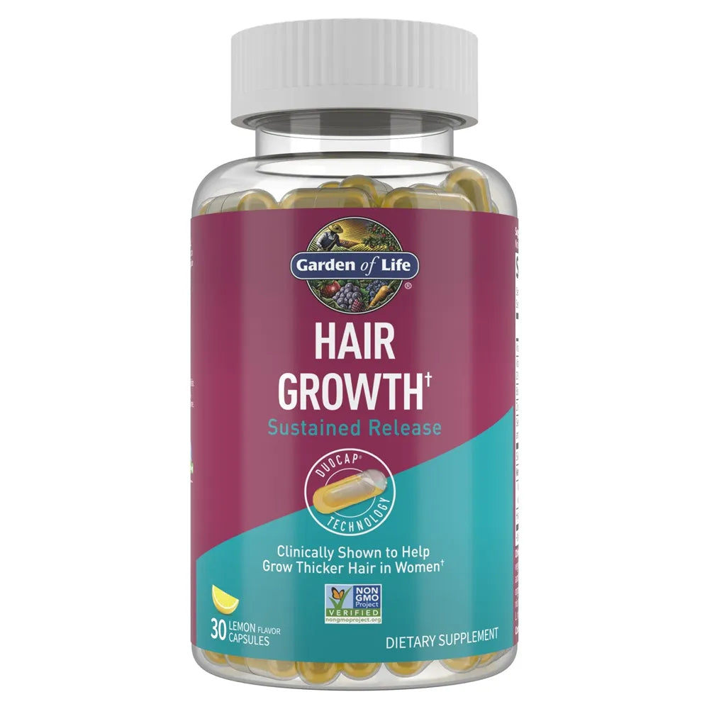 Garden of Life Hair Growth (30 Lemon Flavor Capsules) - Buy at New Green Nutrition