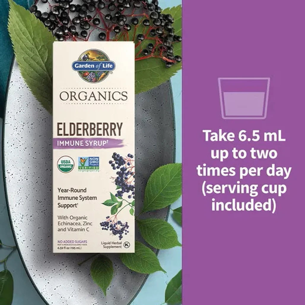 Garden of Life Organics Elderberry immune Syrup (6.59 oz) - Buy at New Green Nutrition