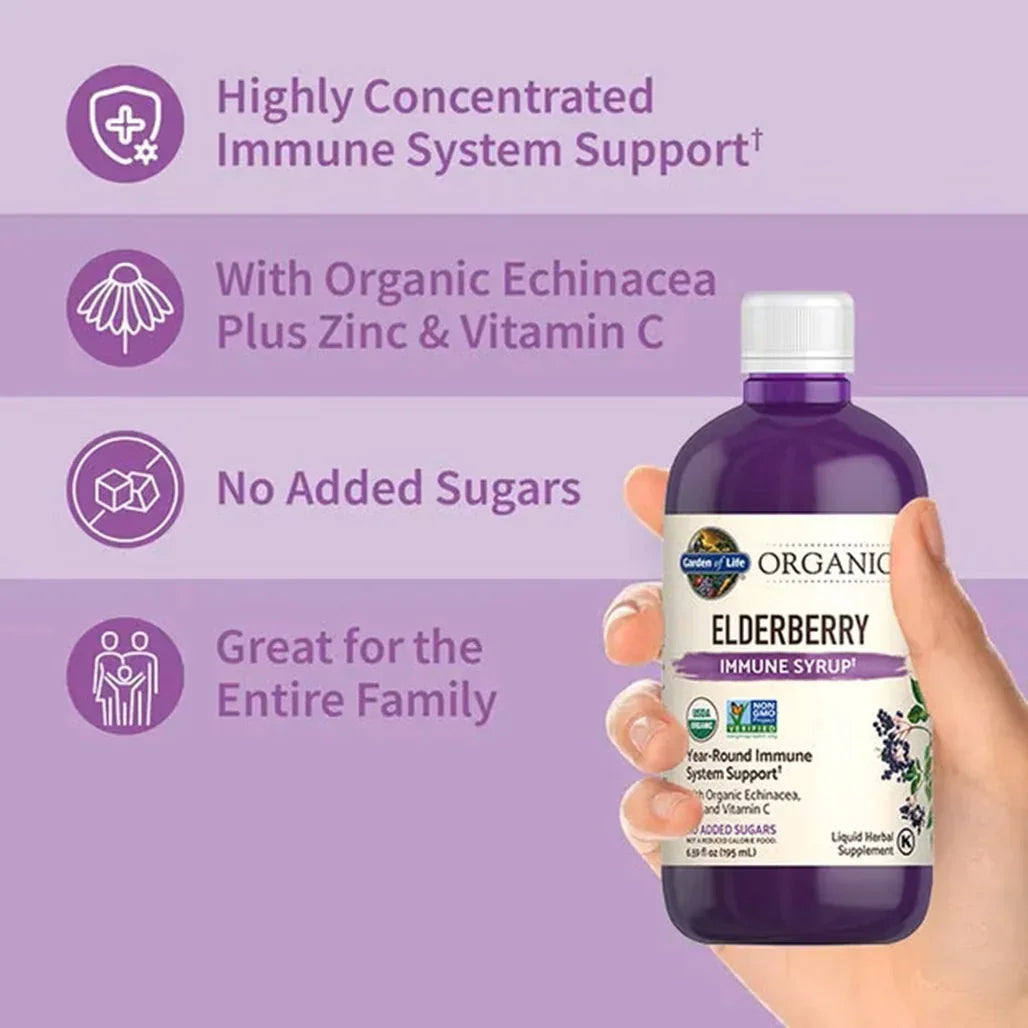 Garden of Life Organics Elderberry immune Syrup (6.59 oz) - Buy at New Green Nutrition
