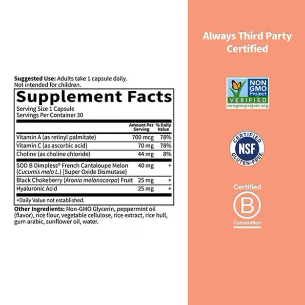 Garden of Life Skin Smooth (30 Mint Flavor Capsules) - Buy at New Green Nutrition