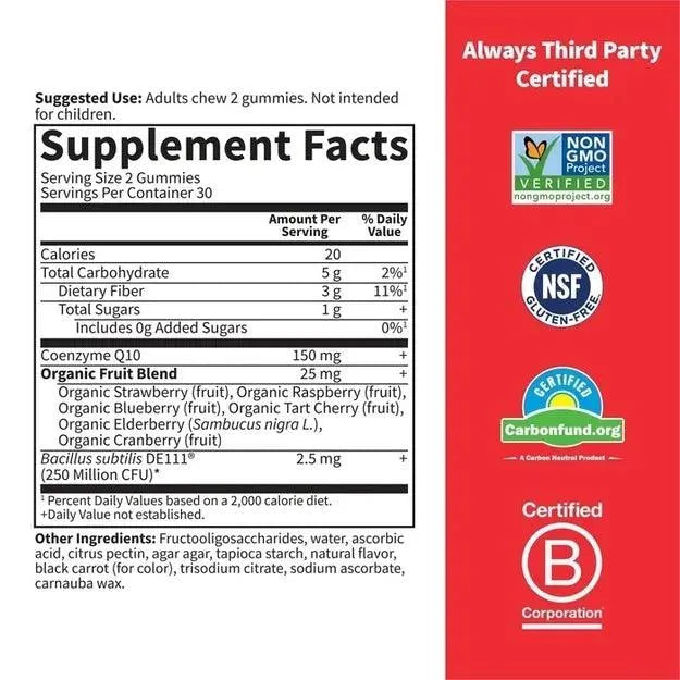 Garden of Life Vitamin Code Gummies CoQ10 (60 Gummies) - Buy at New Green Nutrition