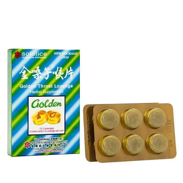 Golden Throat Lozenge Cough Drops (Jinsangzi Houpian-12 Lozenges) - 3 Boxes - Buy at New Green Nutrition