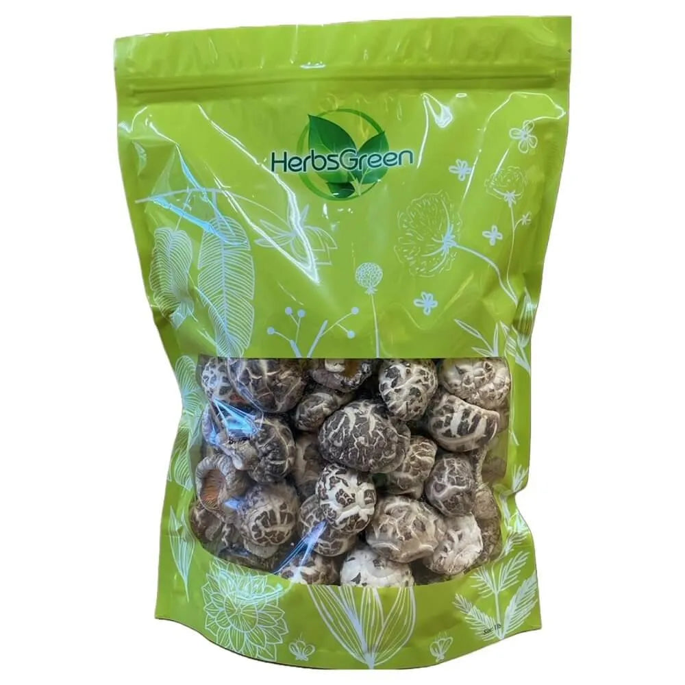 Herbsgreen Premium Grade Dried White Flower Shiitake Mushrooms (1 LB) - Buy at New Green Nutrition