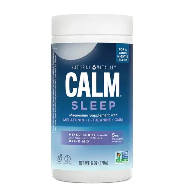 Natural Vitality Calm Sleep Magnesium Supplement with Melatonin, L-Theanine, Gaba (6 oz) - Buy at New Green Nutrition