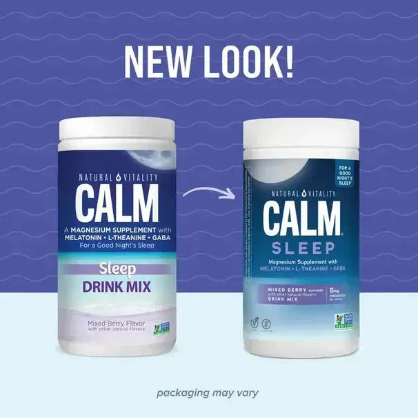 Natural Vitality Calm Sleep Magnesium Supplement with Melatonin, L-Theanine, Gaba (6 oz) - Buy at New Green Nutrition