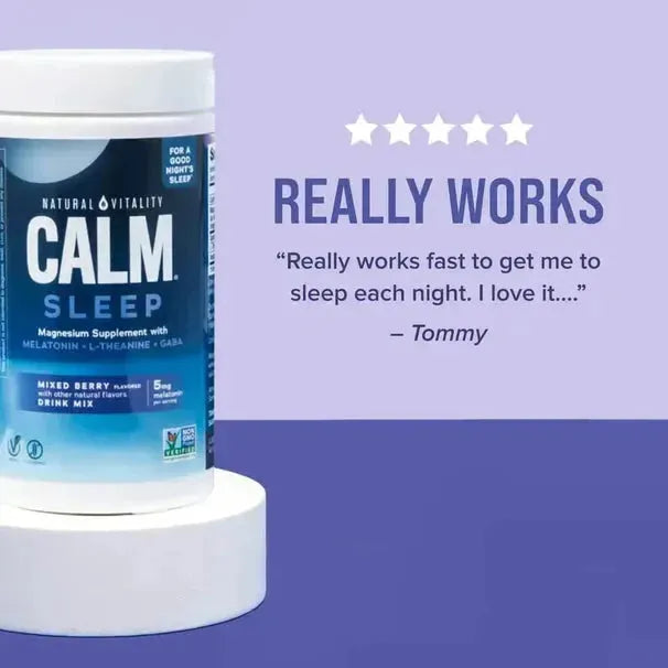 Natural Vitality Calm Sleep Magnesium Supplement with Melatonin, L-Theanine, Gaba (6 oz) - Buy at New Green Nutrition