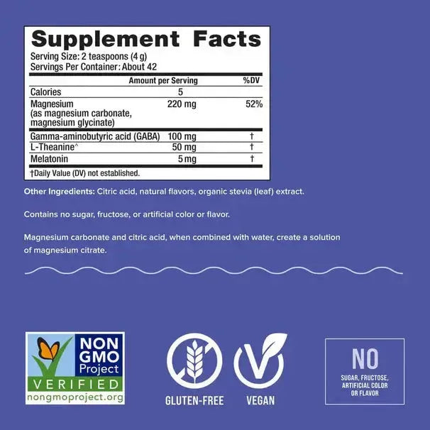 Natural Vitality Calm Sleep Magnesium Supplement with Melatonin, L-Theanine, Gaba (6 oz) - Buy at New Green Nutrition