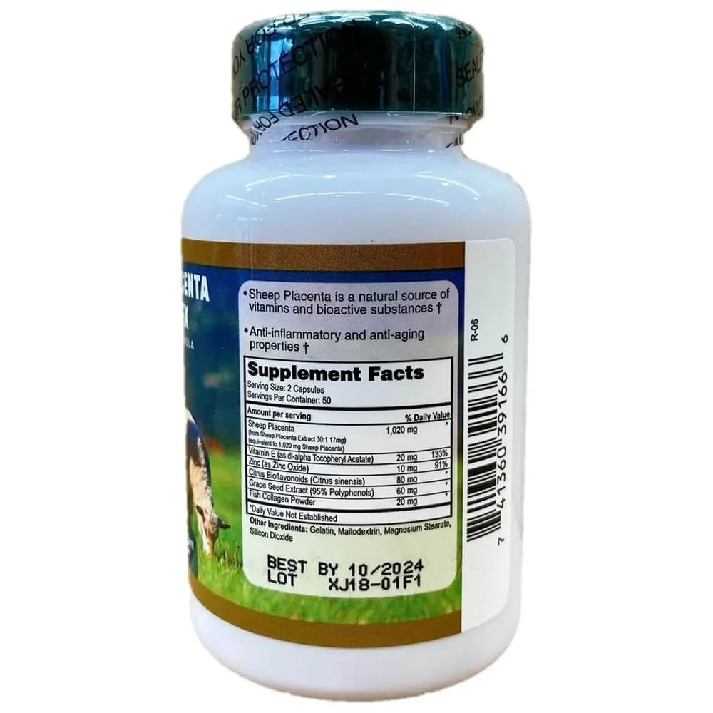 Nu-Health Sheep Placenta Complex (100 Capsules) - Buy at New Green Nutrition