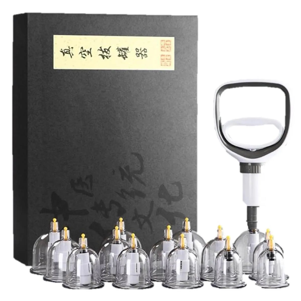Professional Acupoint Cupping Set, 4th Generation Pump Gun & Cups (12 Cups) - Buy at New Green Nutrition
