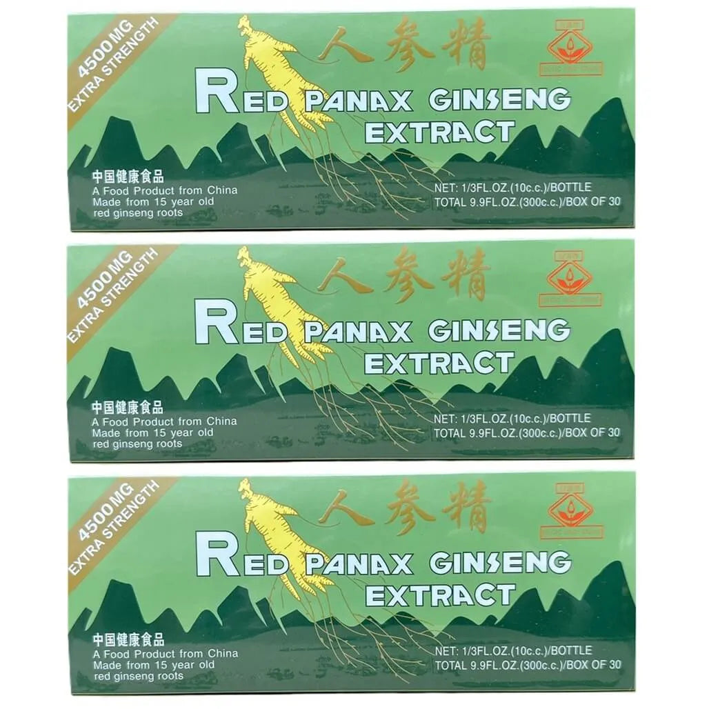 Red Panax Ginseng Extract Extra Strength 15 Years Old Roots (30 Vials) - 3 Boxes - Buy at New Green Nutrition