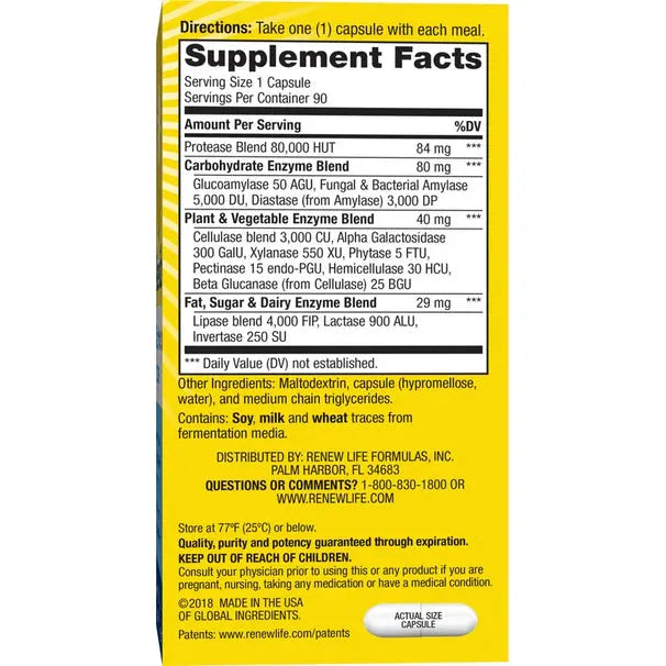 Renew Life Digest More Ultra Enzymes (90 Vegetarian Capsules) - Buy at New Green Nutrition