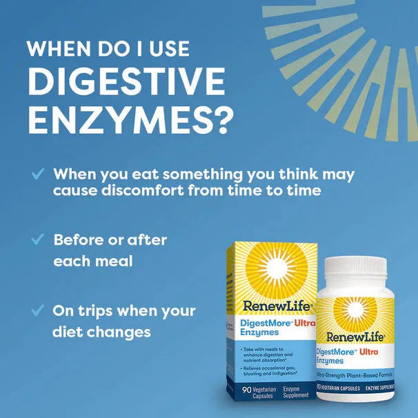 Renew Life Digest More Ultra Enzymes (90 Vegetarian Capsules) - Buy at New Green Nutrition