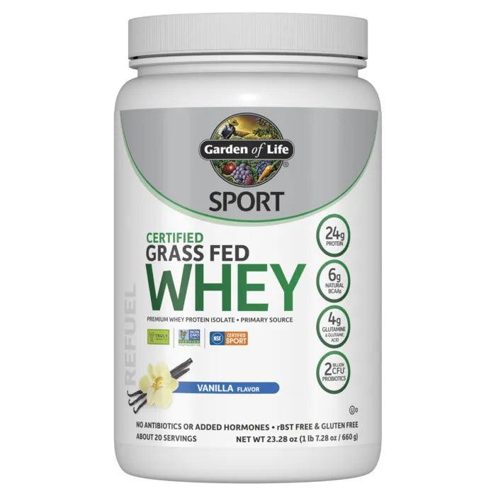 SPORT Certified Grass Fed Whey Powder - Vanilla (22.57 oz) - Buy at New Green Nutrition