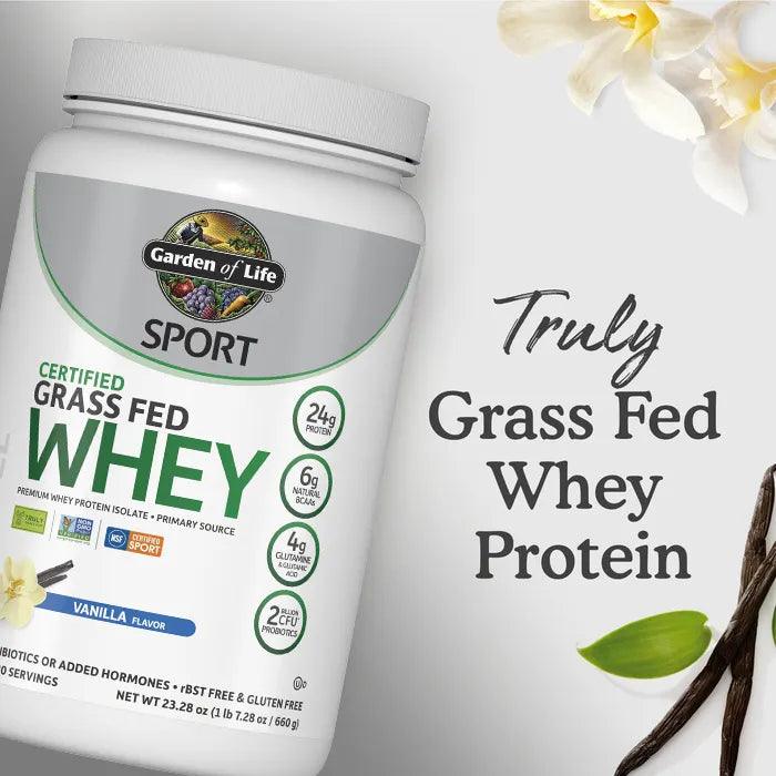 SPORT Certified Grass Fed Whey Powder - Vanilla (22.57 oz) - Buy at New Green Nutrition