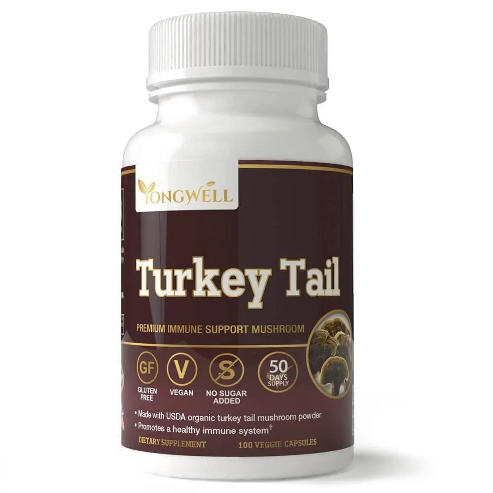 YongWell Turkey Tail, Premium Immune Support Mushroom (100 Veggie Capsules) - Buy at New Green Nutrition