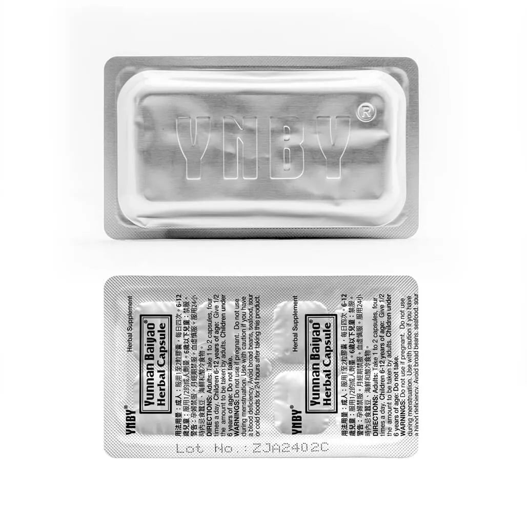 Yunnan Baiyao Capsules Blue Box, Exported Version (16 Capsules) Buy at New Green Nutrition